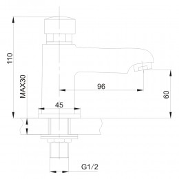 Torneira de Mesa com Fechamento Automático Jiwi WJ - 8101